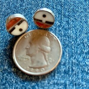 Earrings Antique sunface stone inlay earrings Native American
